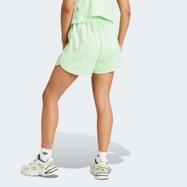 adidas Originals Adidas Sprint Shorts IP0712 女 短褲 運動 休閒 復古 三葉草 寬鬆 缎布 淺綠