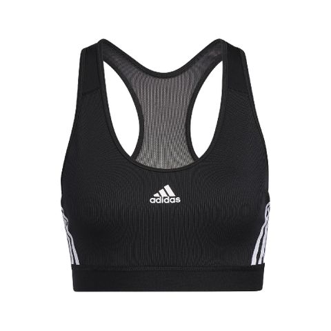 adidas 運動內衣 3-Stripes Rib Bra 女款 愛迪達 挖背 跑步 訓練 健身 黑 白 GL0570 GL0570