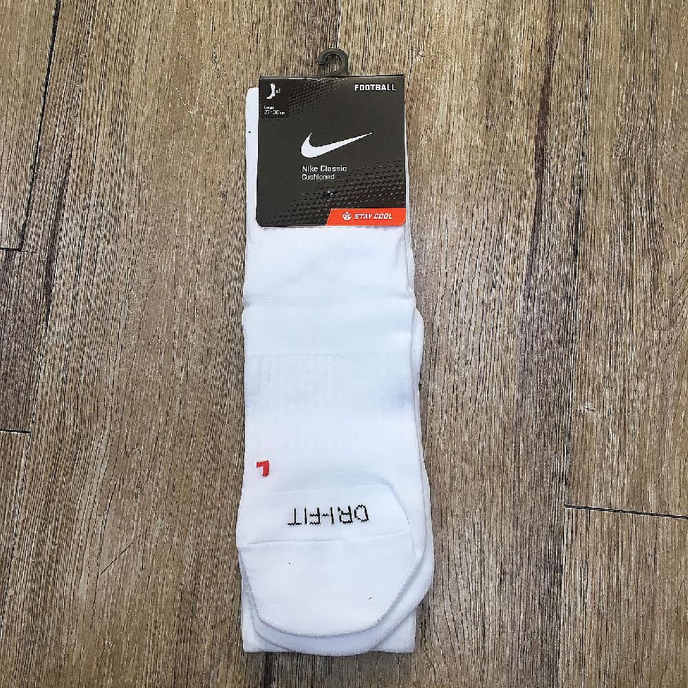 NIKE 耐吉 足球襪 Classic Football Dri-Fit Socks 白 小腿 長襪 吸濕 快乾 SX4120-101