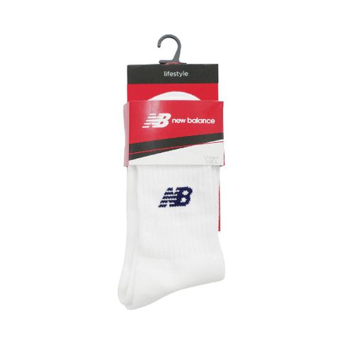 NEW BALANCE 襪子 Crew Socks 白 藍 長襪 中筒襪 男女款 休閒 運動 NB 7130400480