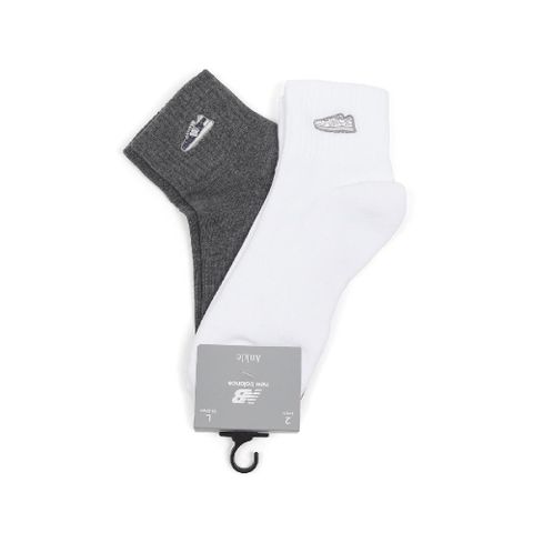 New Balance 紐巴倫 短襪 Ankle Socks 白 灰 厚底 毛巾布 刺繡 低筒 休閒襪 襪子 NB LAS40011AS1