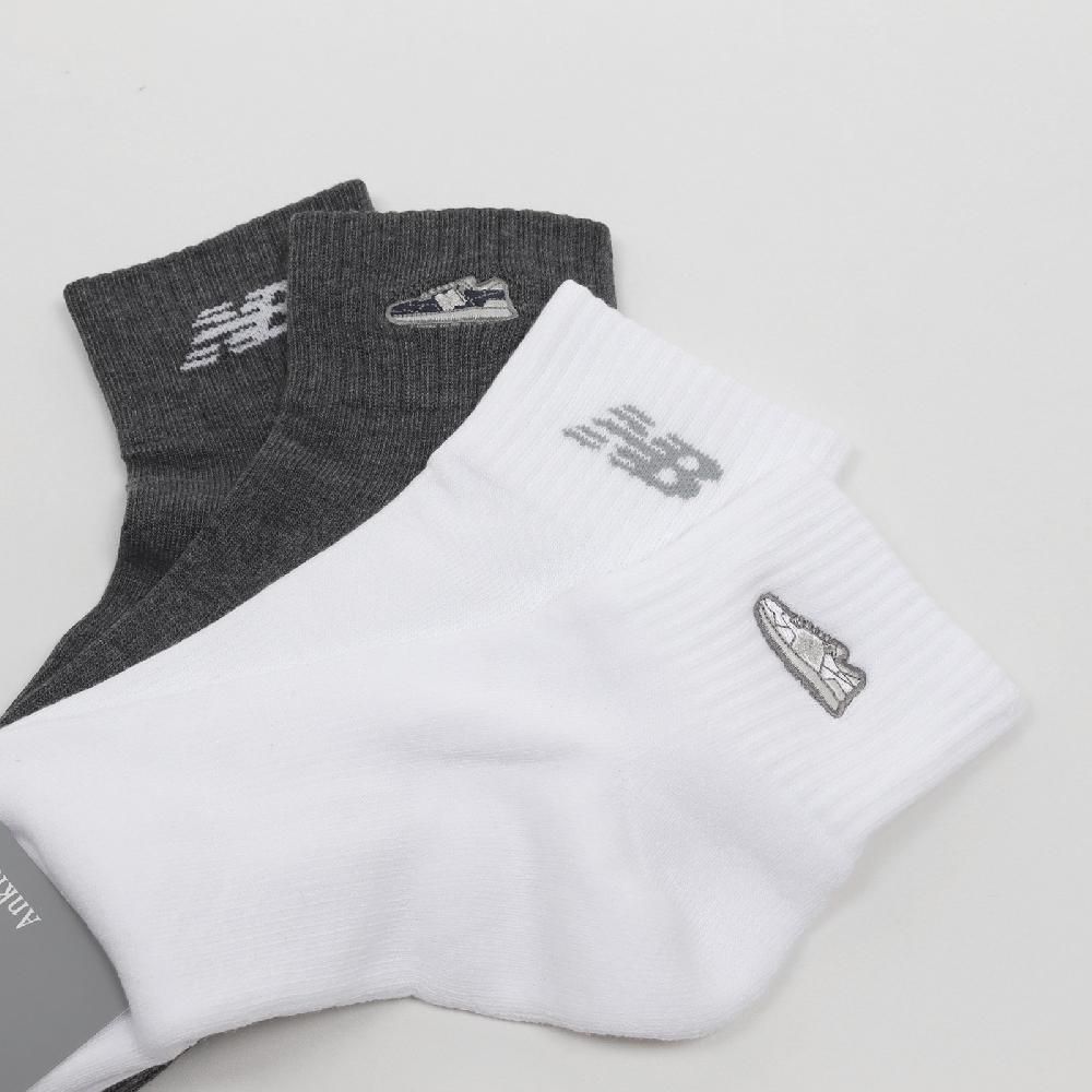 New Balance 紐巴倫 短襪 Ankle Socks 白 灰 厚底 毛巾布 刺繡 低筒 休閒襪 襪子 NB LAS40011AS1