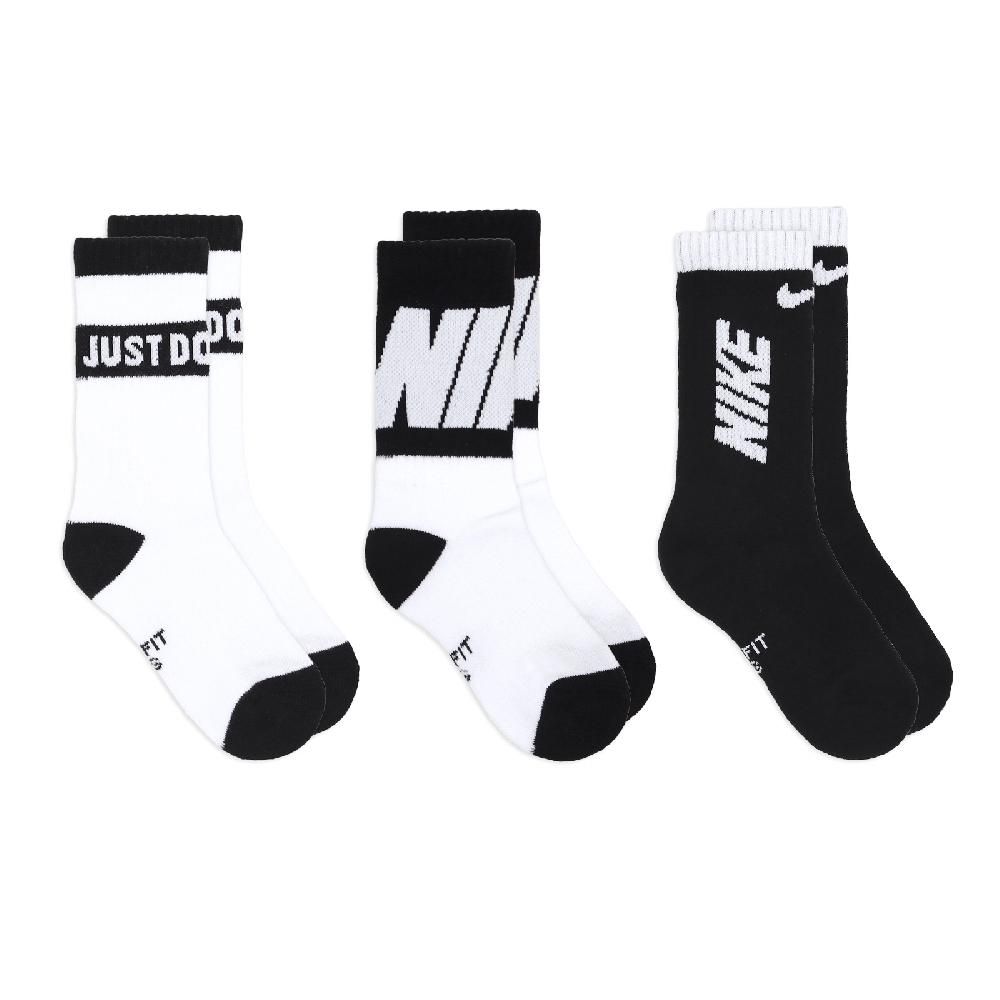 NIKE 耐吉 長襪 Sportswear Lightweight 大童 女款 黑白 速乾 厚底 運動襪 兒童 襪子 NY2133011PS-001