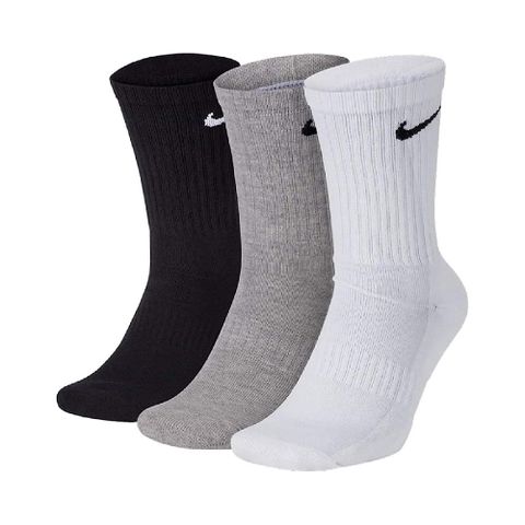 NIKE 耐吉 襪子 Performance Lightweight Crew Socks 男女款 黑 白 灰 中筒襪 長襪 三雙入 SX4704-901