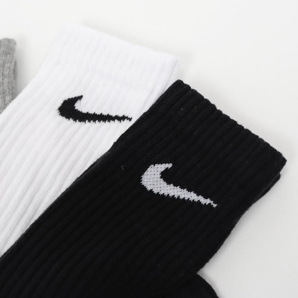 NIKE 耐吉 襪子 Performance Lightweight Crew Socks 男女款 黑 白 灰 中筒襪 長襪 三雙入 SX4704-901