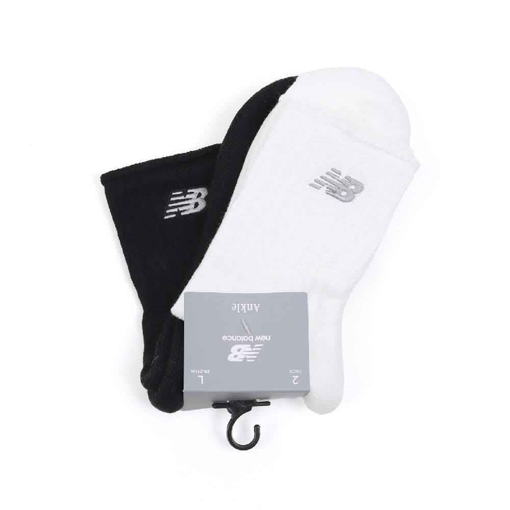 New Balance 紐巴倫 休閒襪 Ankle Socks 白 黑 厚底 毛巾布 短襪 襪子 NB 兩雙入 LAS51132AS1