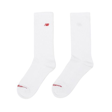 休閒襪 Crew Socks 白 紅 刺繡 中筒襪 長襪 襪子 NB 單雙入 LAS51261WT