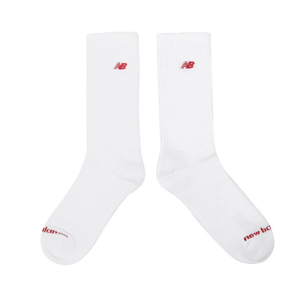 New Balance 紐巴倫 休閒襪 Crew Socks 白 紅 刺繡 中筒襪 長襪 襪子 NB 單雙入 LAS51261WT