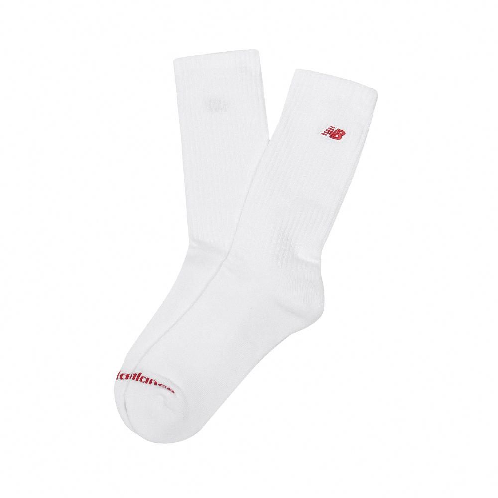 New Balance 紐巴倫 休閒襪 Crew Socks 白 紅 刺繡 中筒襪 長襪 襪子 NB 單雙入 LAS51261WT