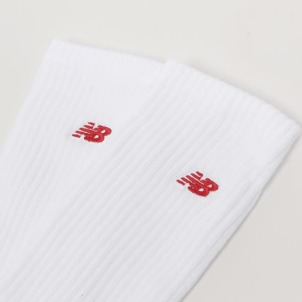 New Balance 紐巴倫 休閒襪 Crew Socks 白 紅 刺繡 中筒襪 長襪 襪子 NB 單雙入 LAS51261WT