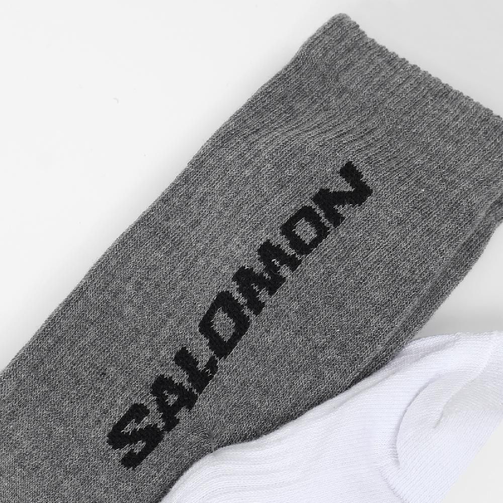 SALOMON 薩洛蒙 休閒襪 Everyday Crew 黑 白 灰 中筒 長襪 襪子 穿搭 薩洛蒙 3雙入 LC2086200