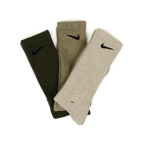 休閒襪 Everyday Plus Lightweight 卡其 綠 長襪 中筒 襪子 3雙入 SX6891-915