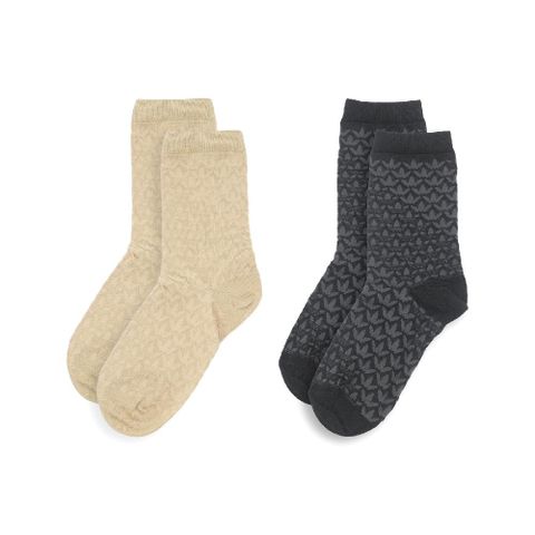 休閒襪 Mono Crew Socks 卡其 黑 滿版 長襪 襪子 2雙入 IW8611