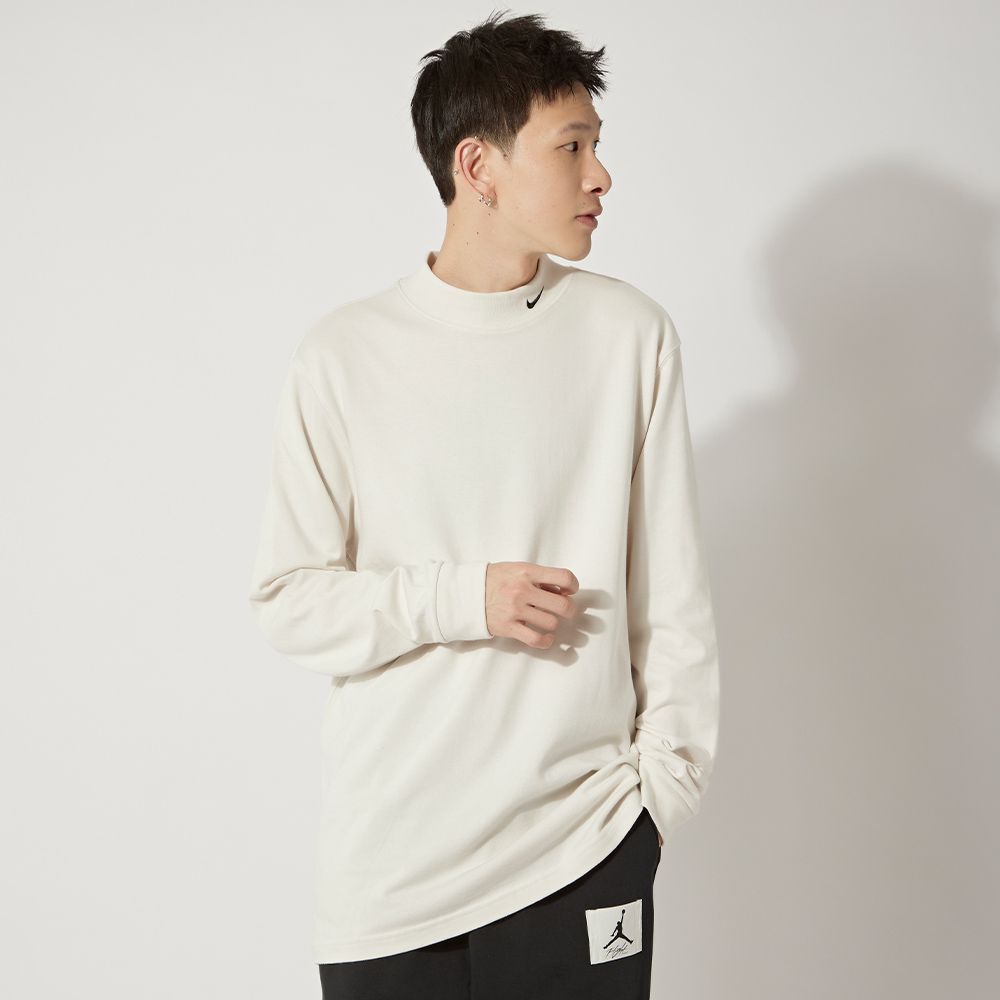 NIKE 耐吉  As M Nl Ls Mock Neck Shirt 男 白 小高領 小勾 薄 長袖 DX5869-030