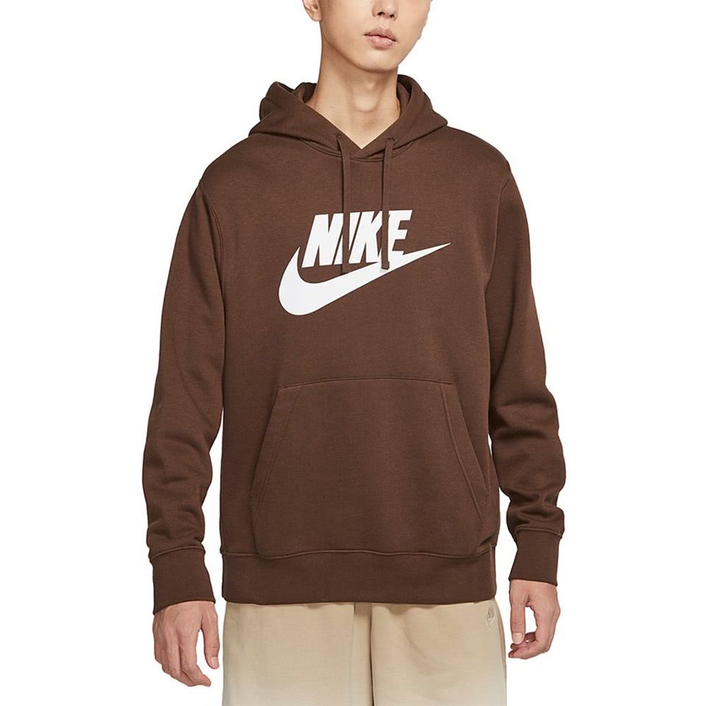 NIKE 耐吉 AS M NSW CLUB HOODIE PO BB GX 連帽上衣 男 帽T 咖啡色-BV2974259