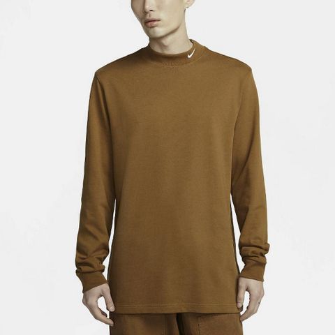 NIKE 耐吉 AS M NL LS MOCK NECK SHIRT 長袖上衣 男 棕咖色-DX5869270