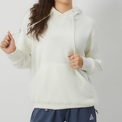 NIKE 耐吉 AS W NSW PLSH FZ HOODIE 女款 白色 長袖 帽T 運動 上衣 DQ6841-133