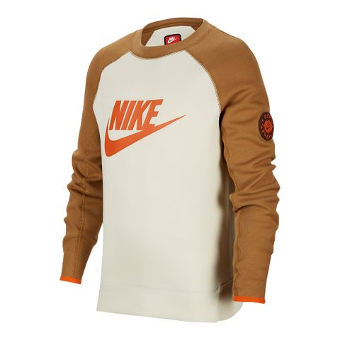 NIKE 耐吉 B NSW Outdoor FLC Crew 大童 咖色 休閒 運動 上衣 長袖 FV3999-020