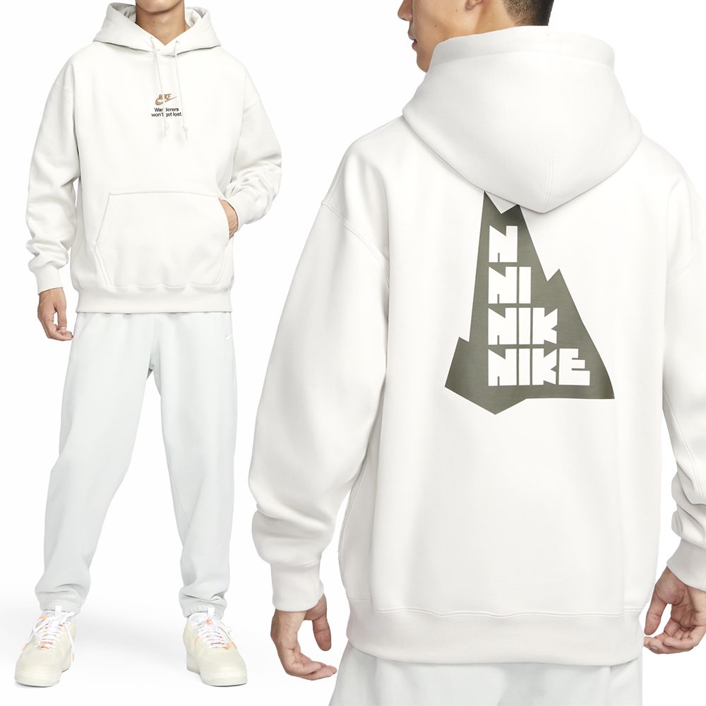 NIKE 耐吉  AS M NK Ft Outdoor Po Hd 男 白 抽繩 刺繡山脈 帽T 長袖 FV4024-072