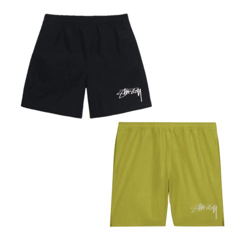 NIKE 耐吉 Stussy x Nike Nylon Short 聯名款 短褲 黑色/螢光綠 褲子 防水 經典款 FJ9168-010/FJ9168-344