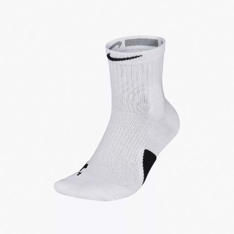 Nike 襪子 Elite Mid 男女款 白 單雙入 菁英 中筒襪 籃球襪 運動 SX7625-100