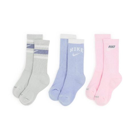 NIKE 耐吉 襪子 Everyday Plus Crew Socks 男女款 長襪 馬卡龍色 綠 藍 粉 三雙入 DX7665-902