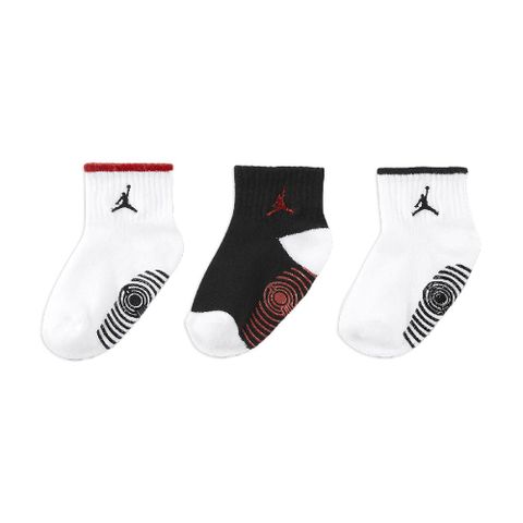 Nike 耐吉 短襪 Jordan Lightweight 白黑 小童襪 小朋友 襪底矽膠 抓地 襪子 JD2423045TD-001