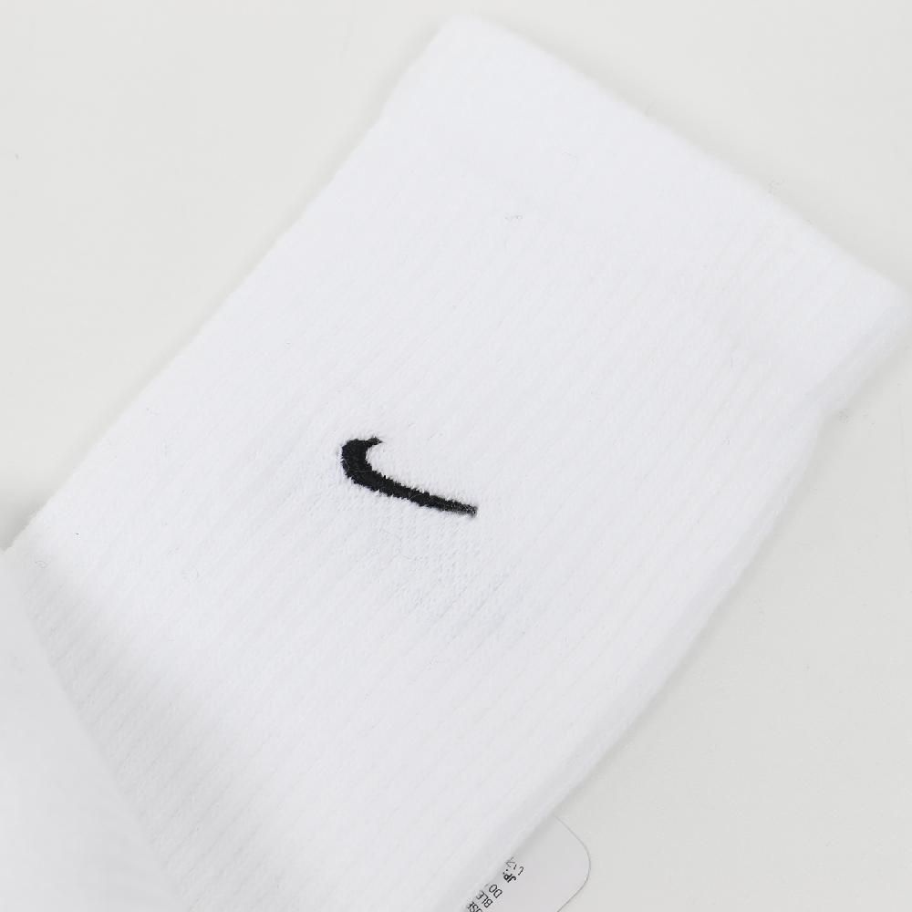 NIKE 耐吉   長襪 Everyday Plus Cushioned 白 藍 刺繡 厚底 中筒襪 休閒襪 襪子 FQ0326-100