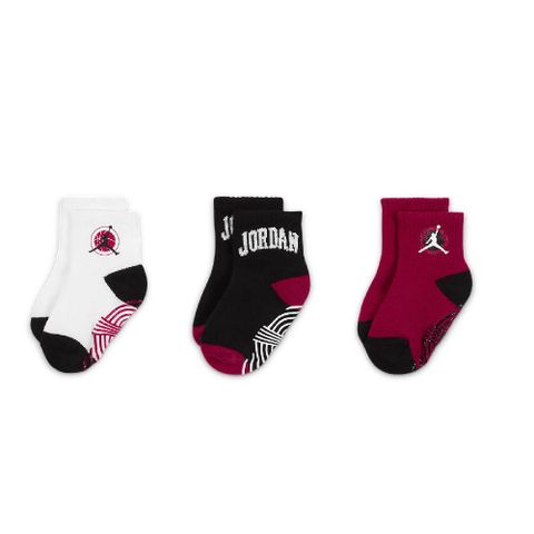 Nike 耐吉 襪子 Jordan Lightweight 小寶寶襪 白 黑 紅 短襪 矽膠紋路 小朋友 喬丹 JD2313025TD-001