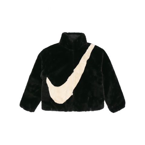 W Nike 毛毛外套 黑 CU6559-010