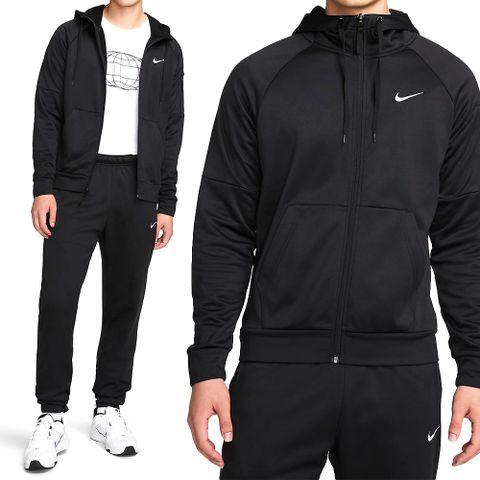 NIKE 耐吉 As M Nk Tf Hd Fz 男款 黑色 刺繡 輕 保暖 運動 休閒 連帽 外套 DQ4831-010