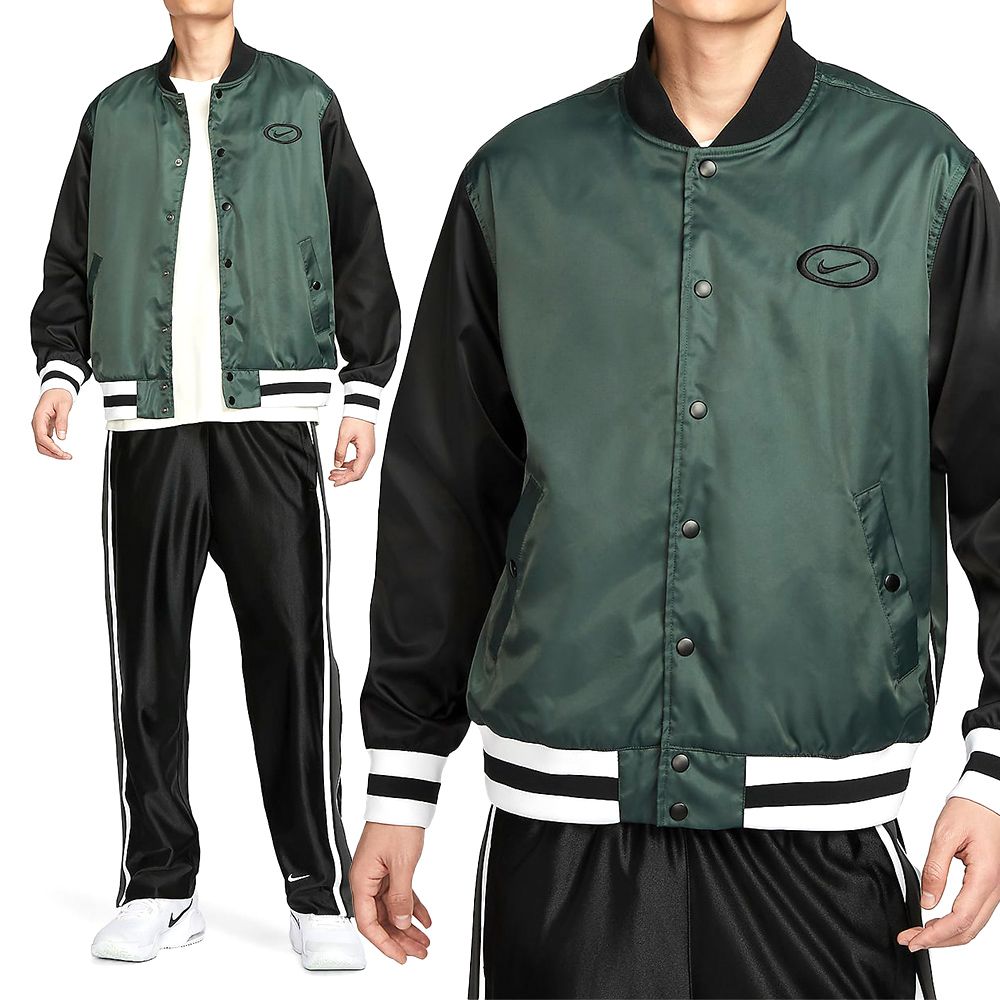 NIKE 耐吉  AS M NK DNA WVN JKT RPL SSNL 男款 黑綠色 教練外套 外套 FN2725-338