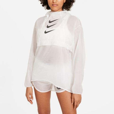 Nike AS W RUN DVN PO PCKBL JKT [DA1277-100] 女 外套 連帽 透膚 反光 白