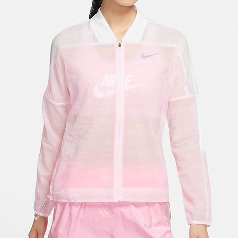 Nike AS W Icnclsh Jacket 女款 白粉 慢跑 反光 運動 風衣 外套 CU3049-663