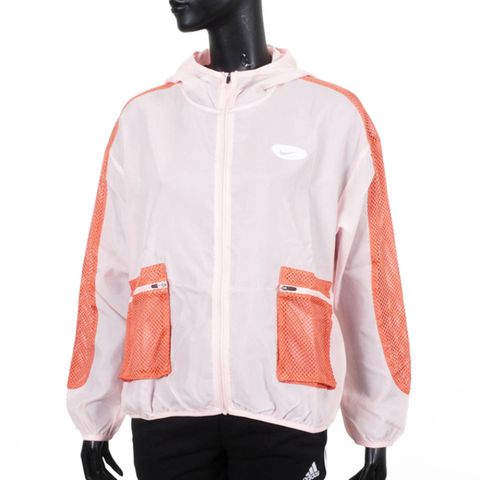 Nike [DM7758-610] 女 連帽外套 運動 休閒 慢跑 防風 防曬 薄款 輕質 透氣 舒適 粉橘