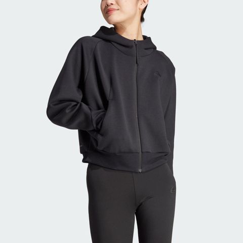 Adidas W Z.N.E. FZ [IN5128] 女 連帽 外套 亞洲版 運動 訓練 休閒 寬鬆 百搭 舒適 黑