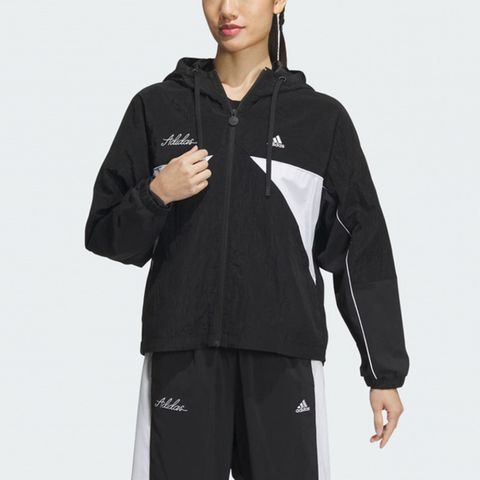 Adidas RCO WV JKT2 [IP0753] 女 連帽 外套 風衣 亞洲版 運動 訓練 寬鬆 輕便 黑白