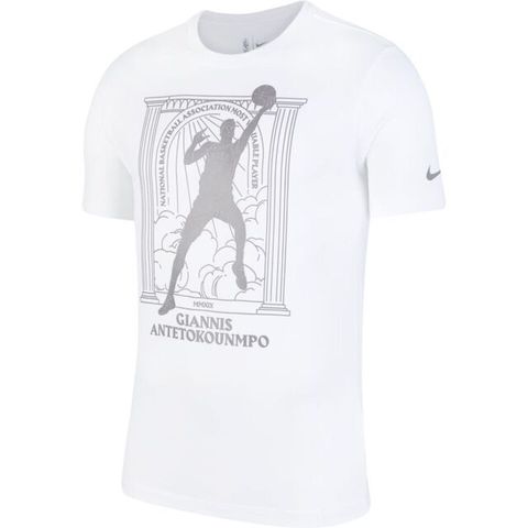 Nike NBA Giannis MVP [CT4015-100] 男 短袖 上衣 T恤 籃球 公鹿隊 字母哥 休閒 白
