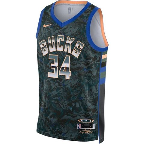 Nike NBA MVP Giannis [DA6953-387] 男 球衣 背心 密爾瓦基公鹿隊 字母哥 希臘怪物 綠