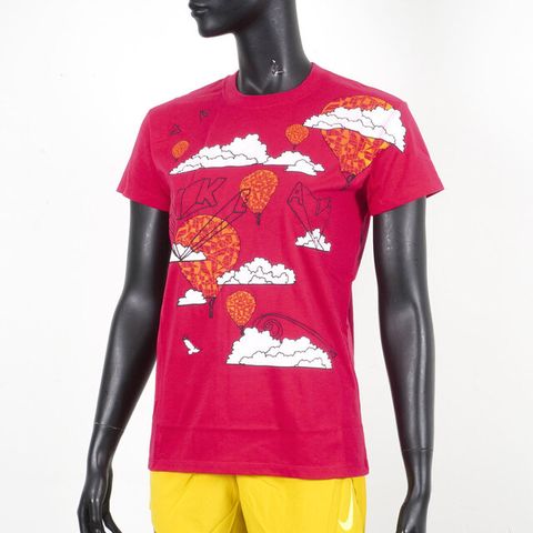 Nike [co]+LAB [148647-623] 女 短袖 上衣 T恤 休閒 BEARBRICK 積木熊 紅