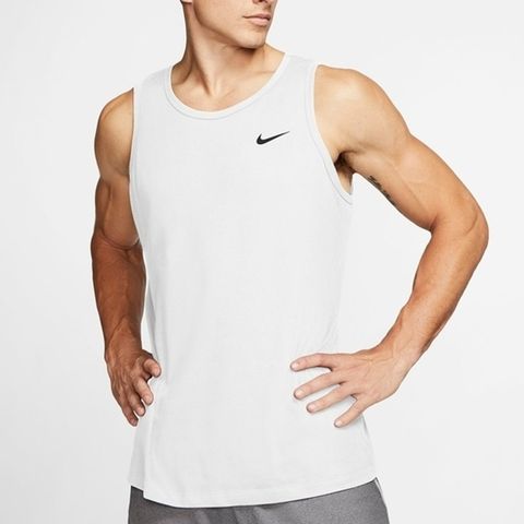 NIKE 耐吉 Nike AS M NK DF Tank DFC Solid [AR6070-100] 男 背心 基本款 棉質 運動 白