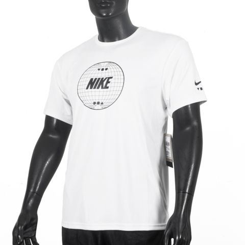 NIKE 耐吉 [NESSE476-100] 男 短袖 上衣 防曬衣 T恤 抗UV 運動 休閒 透氣 舒適 白