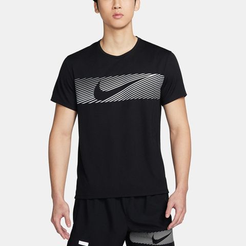 NIKE 耐吉 AS M NK FLASH MILER TOP [FN3052-010] 男 短袖 上衣 訓練 慢跑 透氣 黑