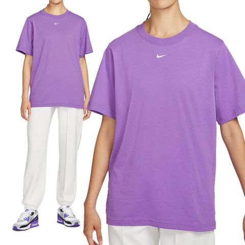 NIKE 耐吉 Nike NSW Tee ESSNTL LBR 女款 紫色 運動 圓領 小勾 寬鬆 上衣 短袖 FD4150-521