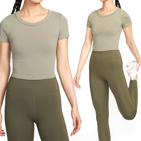 NIKE 耐吉 Nike AS W NK One Fitted DF SS Top 女款 綠色 休閒 短袖 上衣 FN2805-320