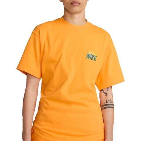 Nike Logo 胸前刺繡 短袖 橘黃 羅紋領 FB2759-717