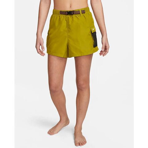 Nike Explore [NESSD355-314] 女 短褲 運動休閒 防撕布 彈力腰帶 夏日 泳池 海灘 芥末綠
