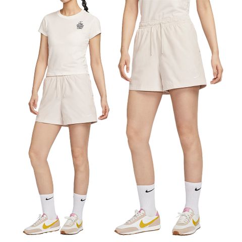 NIKE 耐吉 Nike NSW MR ESSNTL WVN Short 女款 米色 中腰 運動 訓練 抽繩 短褲 FV7558-104