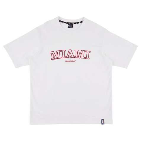 【NBA】基本版 隊名刺繡 圓領 短袖上衣 熱火隊-3255100800