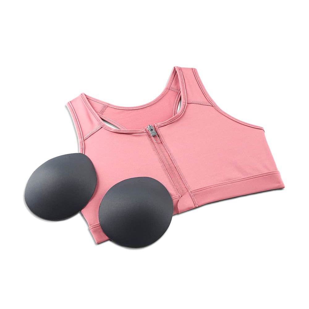 NIKE 耐吉  As W Nk Df Swsh Zip Front Bra 女 玫瑰粉 中強 運動 內衣 DD1206-667